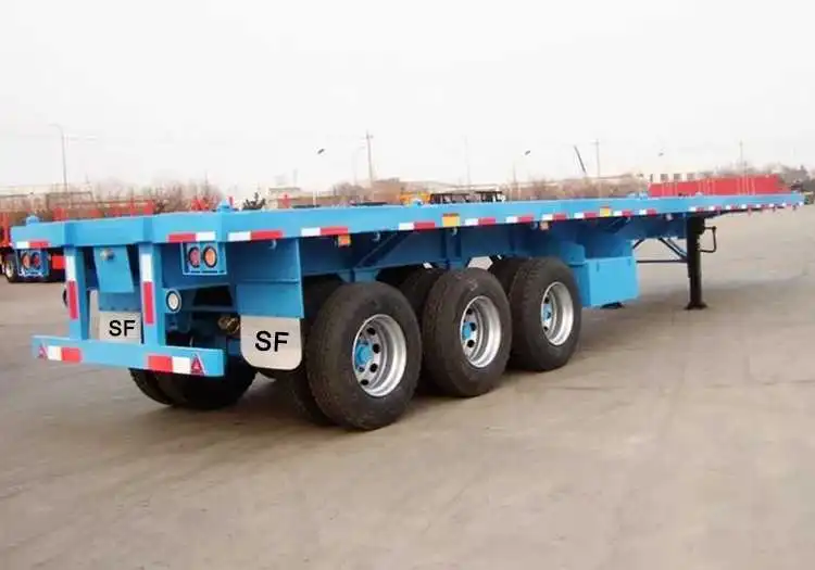 3 Axle 40 Foot Container Flatbed Semi Trailer for Sale