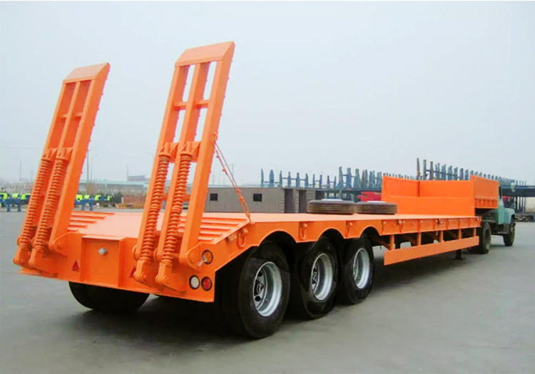 Heavy duty construction equipment transport 50t semi trailer